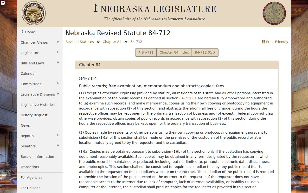 Bushnell criminal records and Nebraska inspection rights
