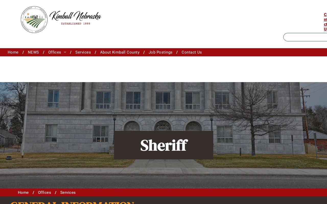 Kimball County arrest records at the Sheriff and jail