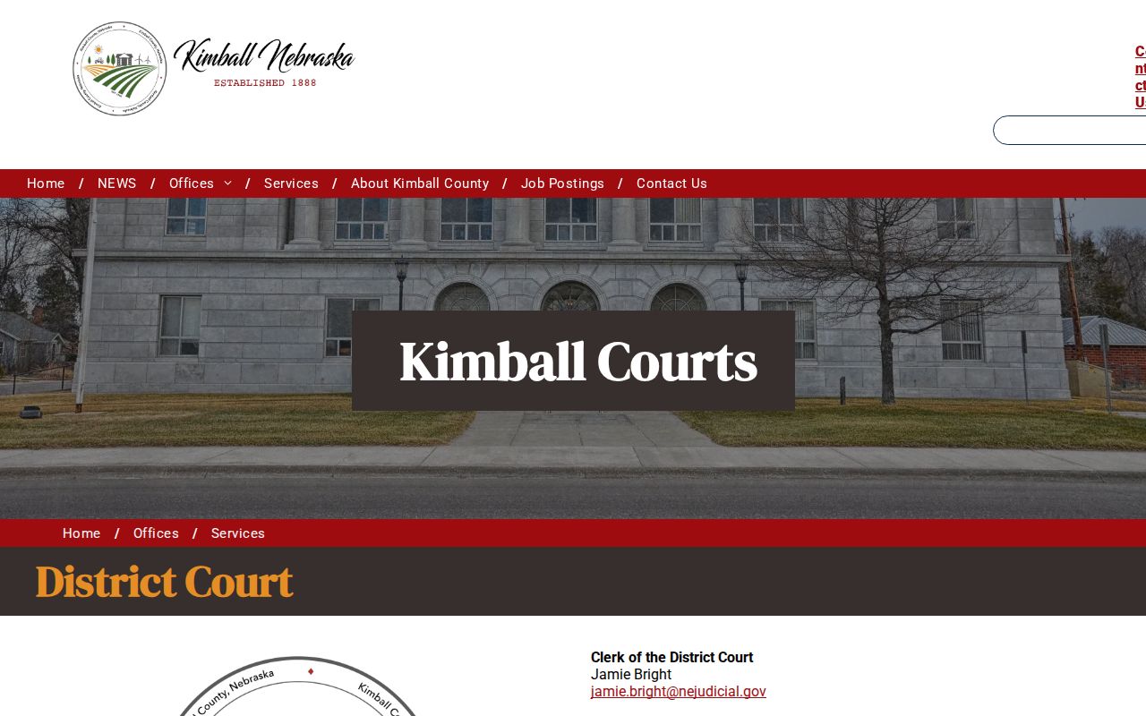 Kimball County criminal court cases and District Court Clerk information